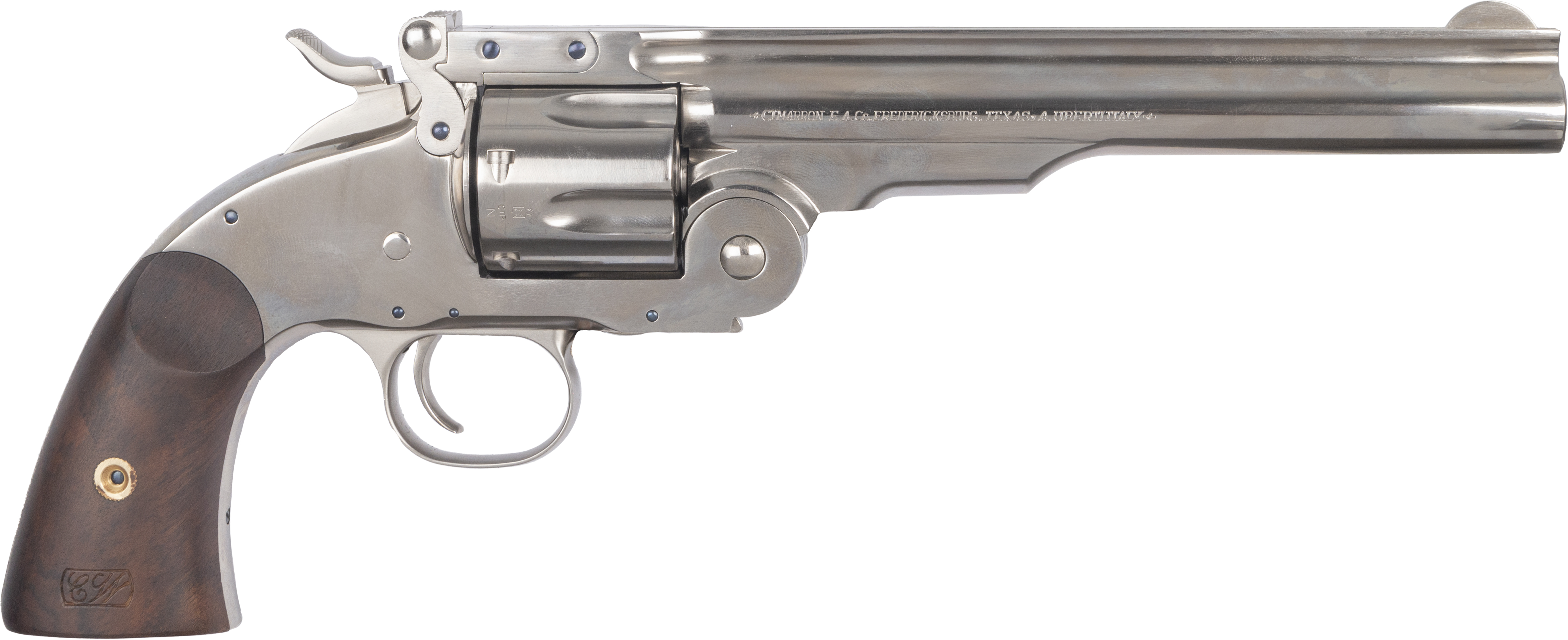 Cimarron Schofield Pats June 20th No.3 Revolver 45LC 7" Nickel Walnut
