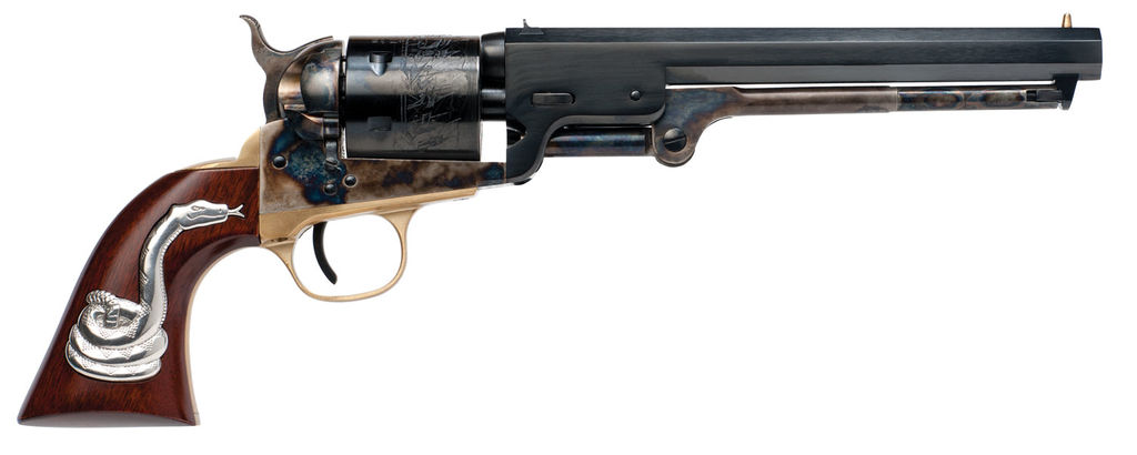 Cimarron SA Frontier 6-Shot Revolver, 7.5" Barrel, Walnut Grip, Blue Finish