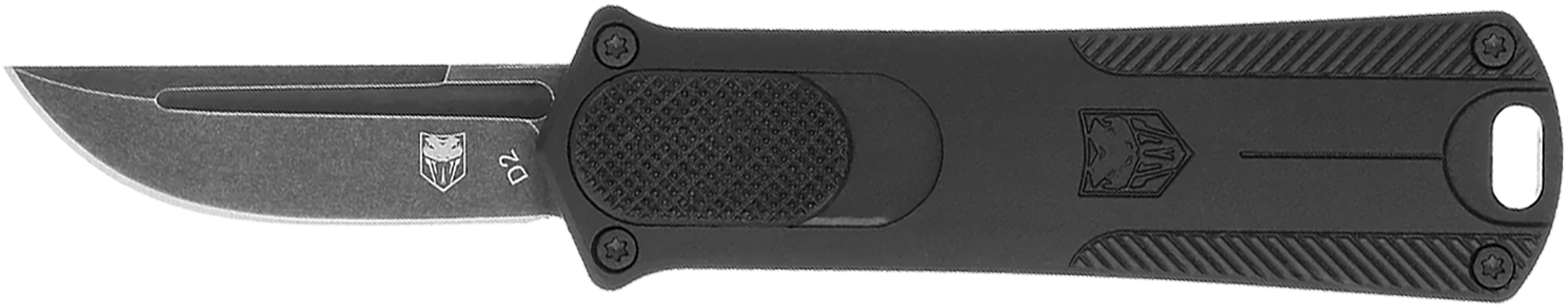 Cobratec CALI952BLKDNS OTF Knife Black 1.75" D2 Steel Drop Point