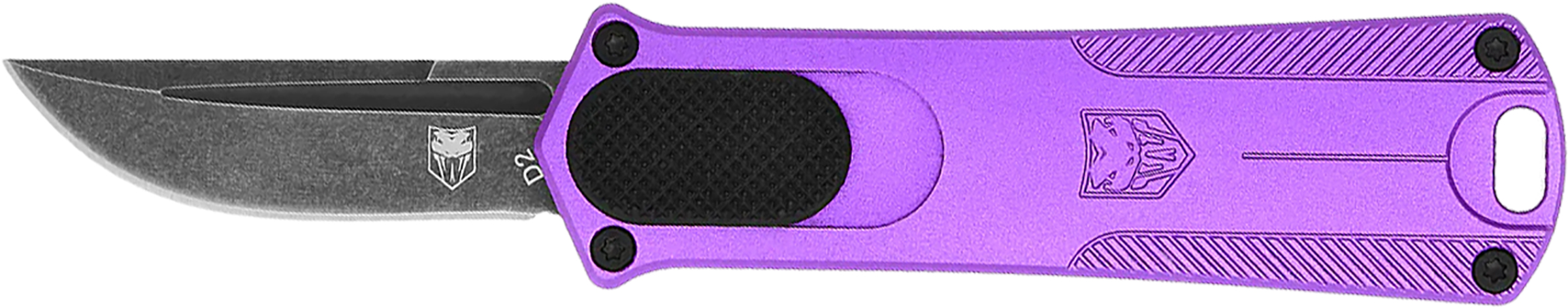 CobraTec California 952 Purple OTF Folding Knife 1.75" D2 Steel Drop Point Aluminum Handle