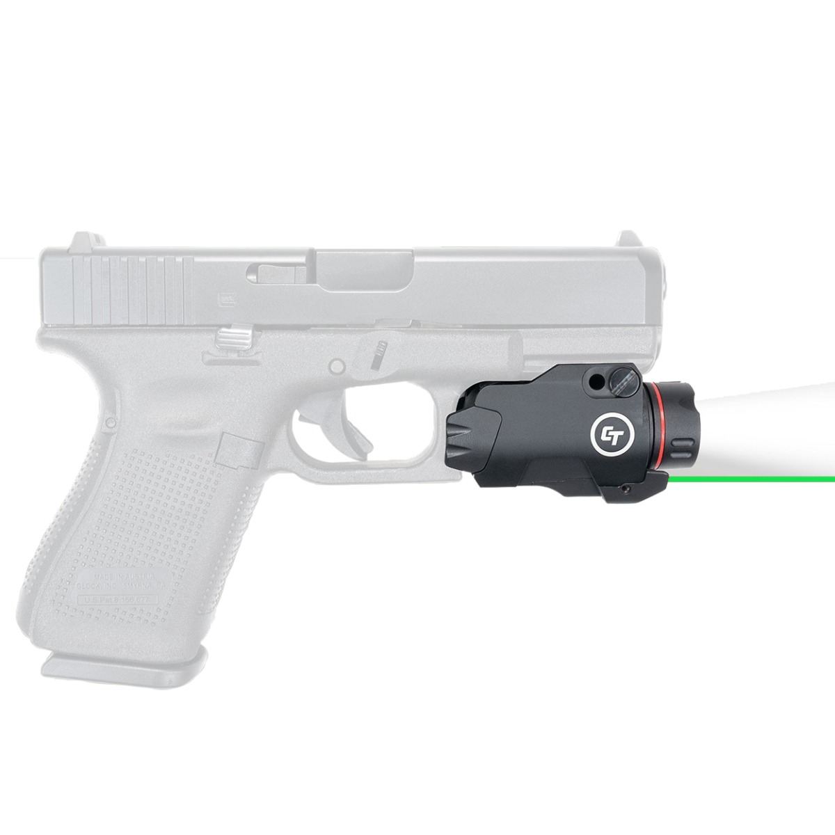 Crimson Trace CMR-207G Green Laser 400 Lumen Light Picatinny Mount - Crimson Trace Corporation - 0.50" AT 50 FT