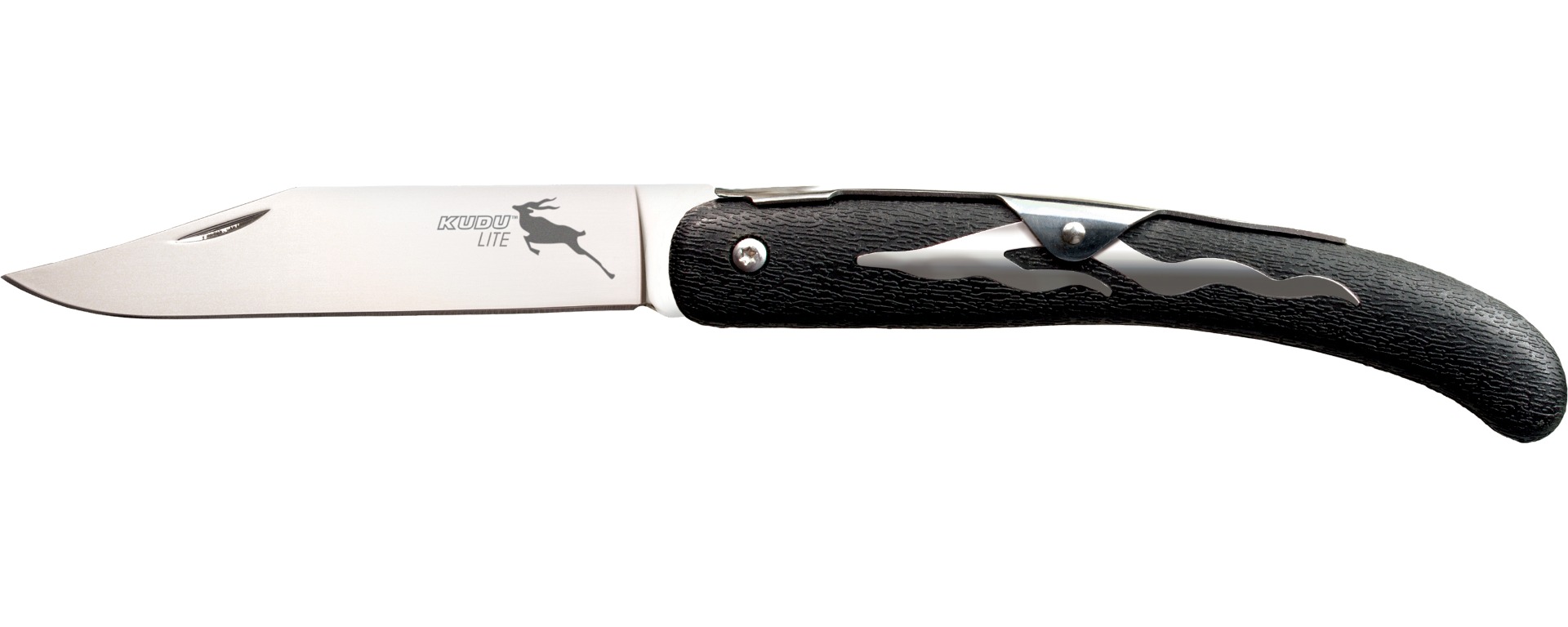 Cold Steel CS20KJ Kudu Lite 4.25" Folding Plain Polished 5Cr15MoV SS Blade/Black Woodgrain Zy-Ex Handle