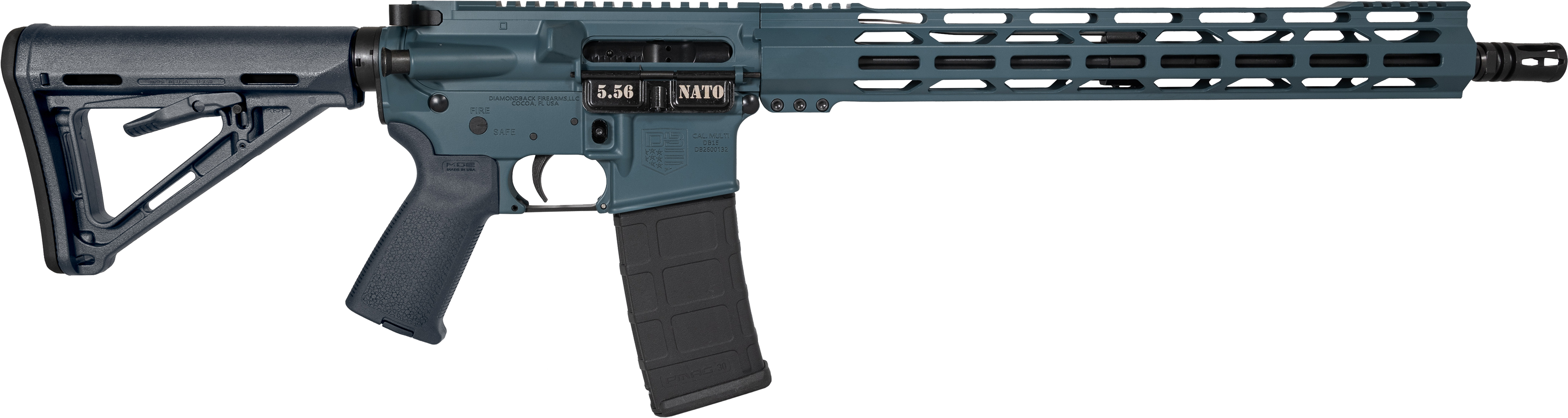 Diamondback DB1717K251 DB15 5.56 NATO Rifle 30+1 Black/Blue 16" Barrel