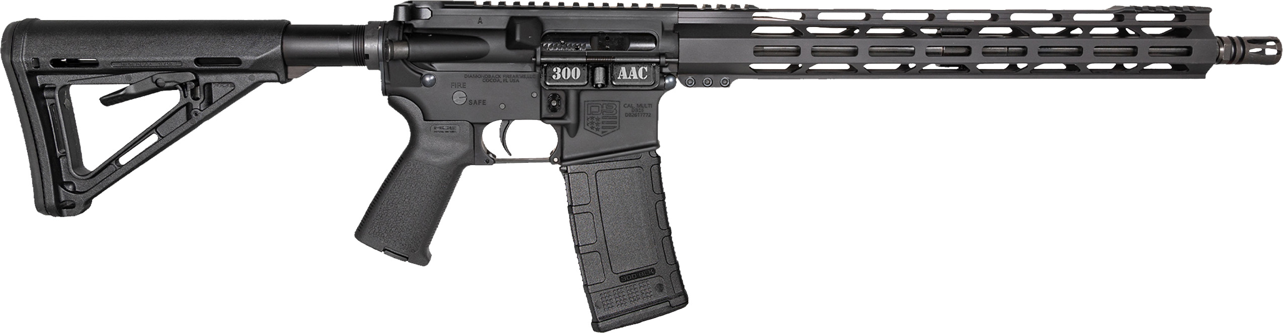 Diamondback DB15 DB176AB001 300BLK 16" 30+1 Black MOE Grip/Stock - Diamondback Firearms - 300 BLK