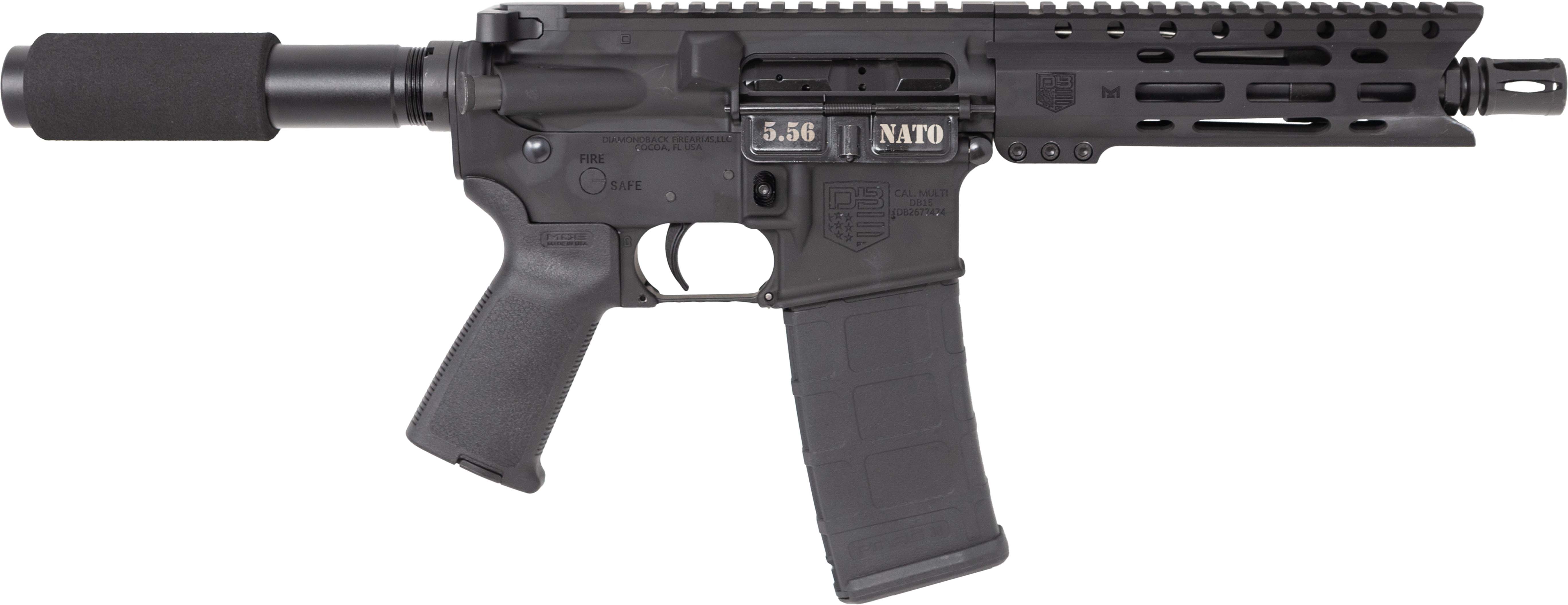 DIAMONDBACK DB15 5.56x45mm NATO 7in 30rd Black Semi-Auto Pistol DB1912K001 - Diamondback Firearms - 223 Rem | 5.56 NATO