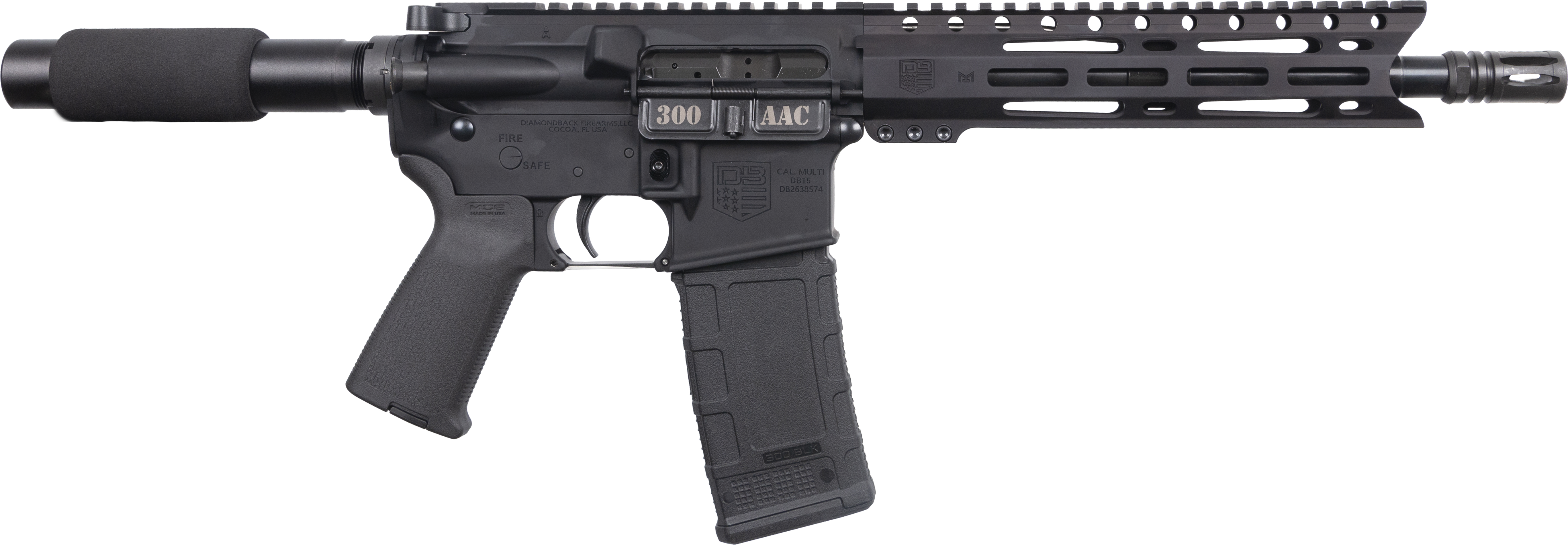 DIAMONDBACK DB15 300 Blackout 10in 28rd Black Semi-Auto Pistol (DB1915B001)