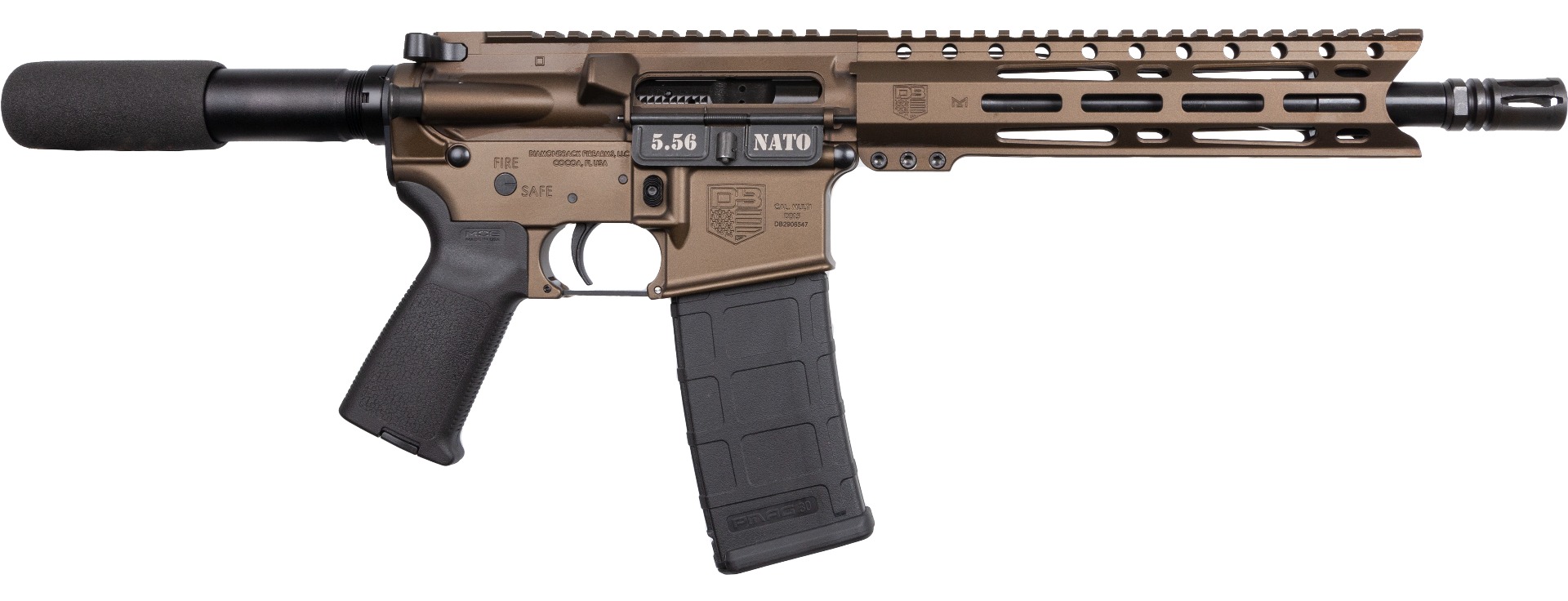 DIAMONDBACK DB15 5.56x45mm NATO 10in 30rd Semi-Auto AR Pistol (DB1915K071)