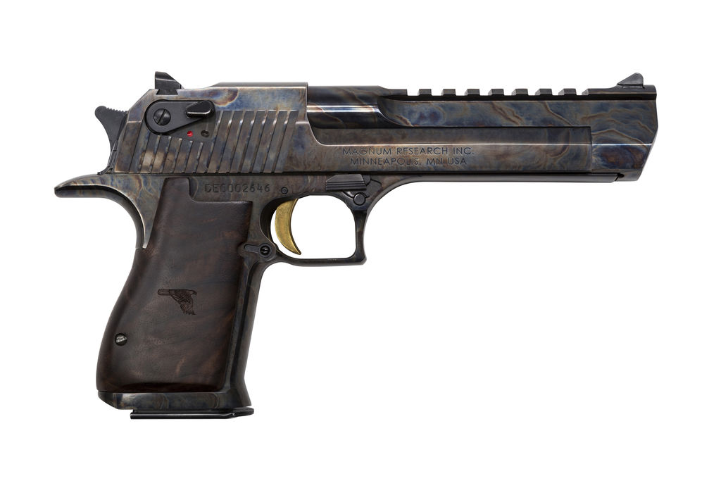 Magnum Research DE50CH Desert Eagle Mark XIX 50 AE 6" Barrel Case Hardened Carbon Steel Clear Cerakote Walnut Grip