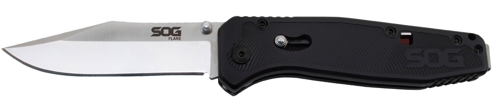 S.O.G SOGFLA1001CP Flare 3.50” Folding Plain Clip Point Satin...