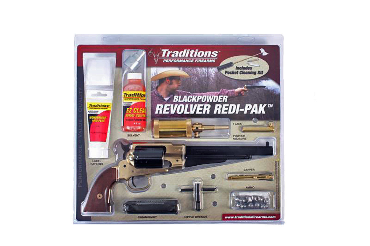 Traditions 1858 Army Redi-Pak Walnut-Brass .44 cal 8 in. Blued-040589003016 - Traditions Performance Firearms - 44 Caliber