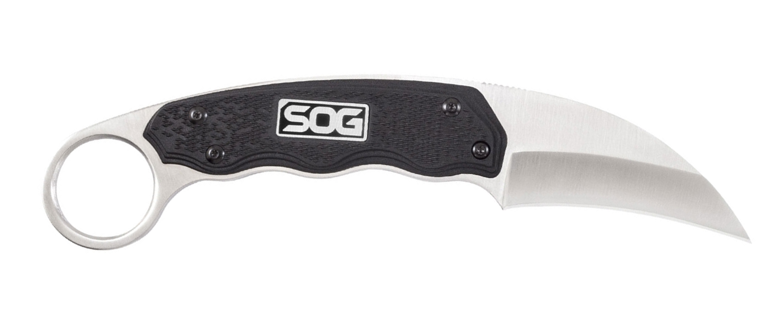 SOG SOG-GB1001-C Gambit 2.58" Sheepsfoot Blade Black Handle with Sheath
