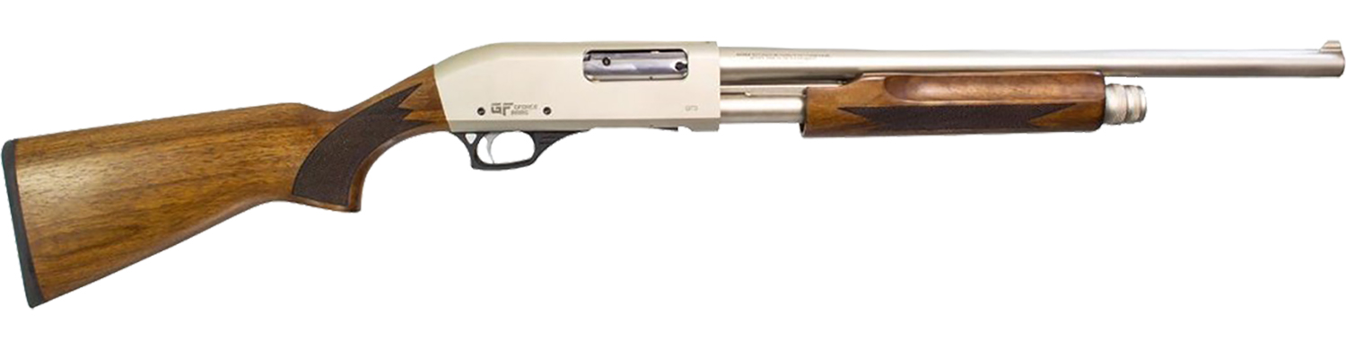 GFORCE ARMS GF3PN GF3P 20 Gauge Shotgun, 18.5" Barrel, Nickel Cerakote Finish, Turkish Walnut Stock, Pump Action, 4+1 Capacity