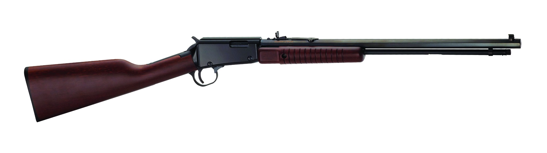 Henry H003T Pump Action .22 Rifle, 20" Octagon Barrel, Black Metal Finish, American Walnut Stock - Henry Repeating Arms - 22 LR