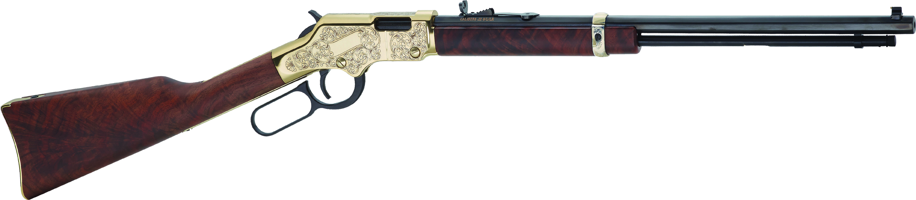 Henry H004MD3 Golden Boy Deluxe 3rd Edition 22 WMR Caliber Lever Action Rifle, 11+1 Capacity, 20" Blued Barrel, Brasslite Receiver, Walnut Stock - Henry Repeating Arms - 22M