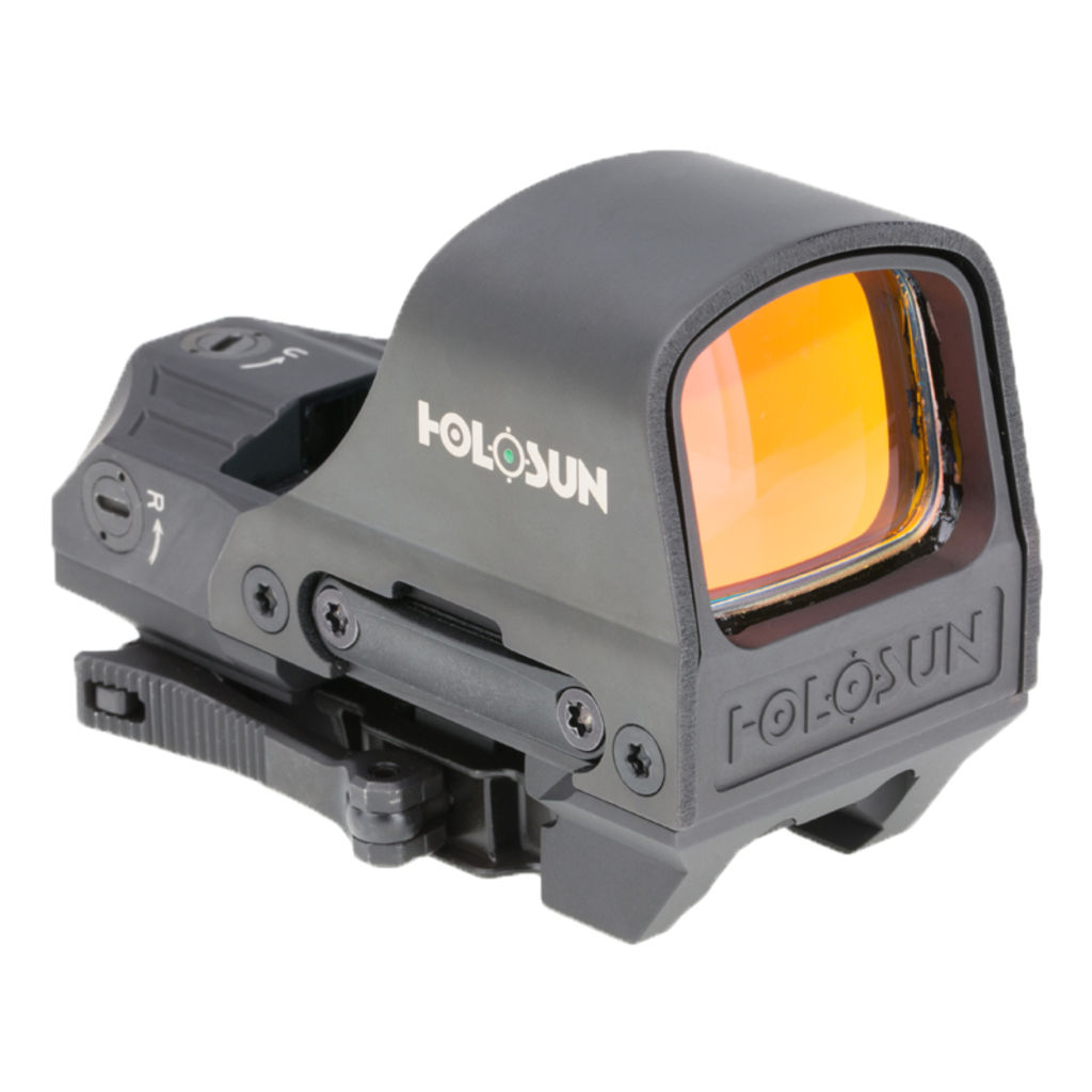 Holosun HE510C-GR ELITE Open Reflex 1x 2MOA Dot, 65MOA Ring, Black, T6061-T6 Aluminum, Titanium Hood - Holosun - 0.91" X 1.26"