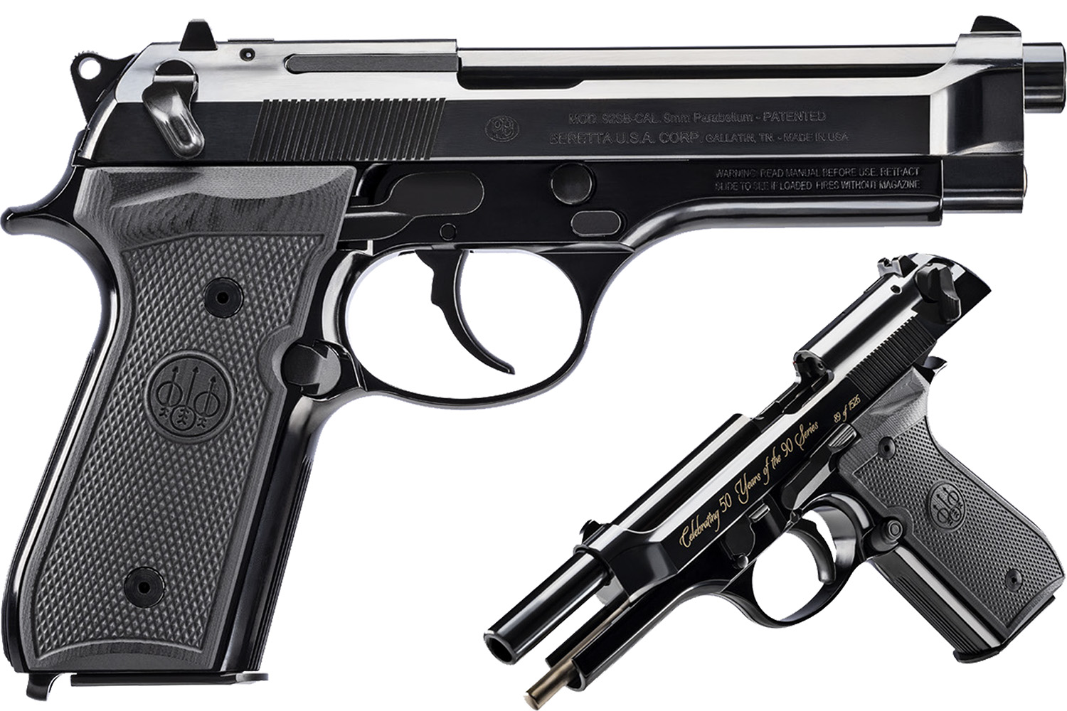 Beretta J92SB15 92FS Repro 9mm 4.9" High Polish Gloss Blue Semi-Auto