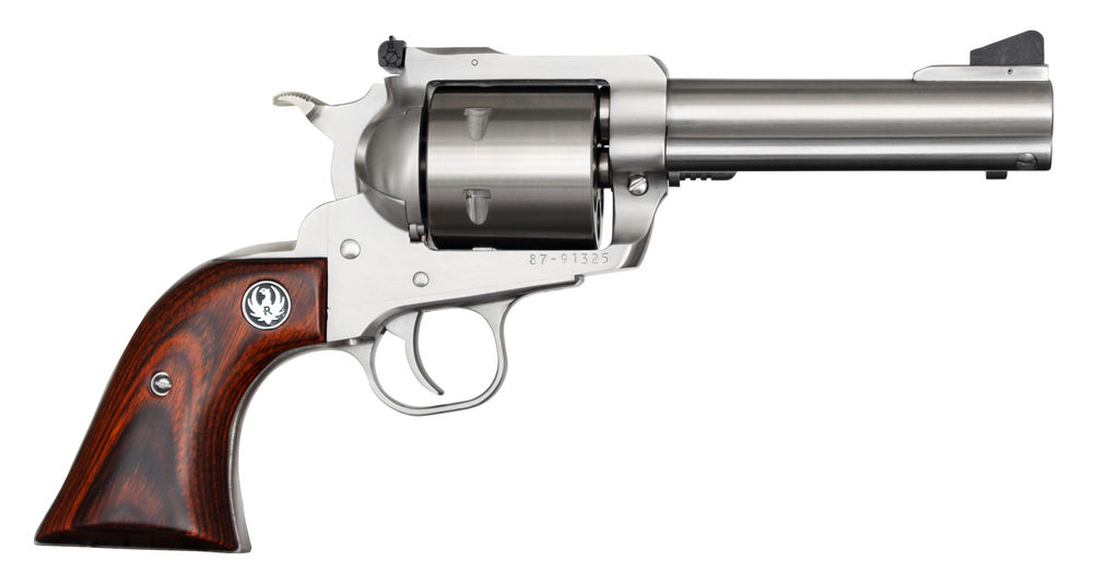 Ruger 0814 Super BlackHawk Revolver, 44 Rem Mag, 6-Round, 4.63" Barrel, Stainless Steel, Satin Finish, Hardwood Grip