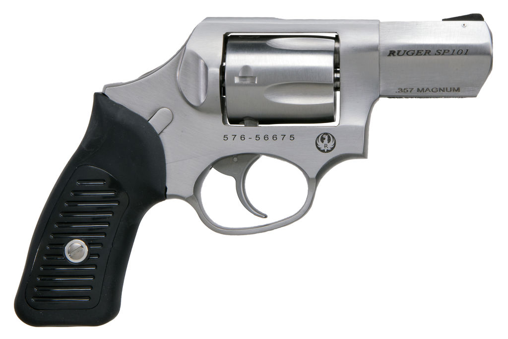 Ruger 5720 SP101 Revolver, 357 Mag, 2.25" Barrel, 5-Round, Satin Stainless Steel, Black Rubber Synthetic Grip, Integral Sight - Ruger - 357 Magnum | 38 Special
