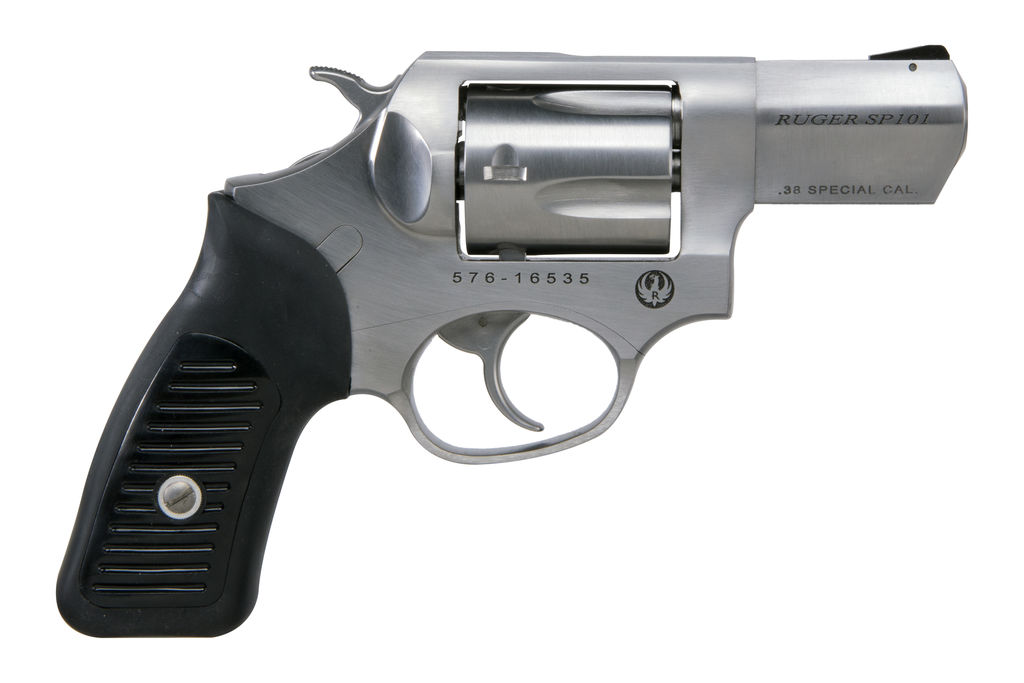 Ruger 5737 SP101 Revolver, 38 Special +P, 2.25" Stainless Steel Barrel, 5-Round, Triple-Locking Cylinder, Cushioned Rubber Grip, Transfer Bar Safety - Ruger - 38 Special