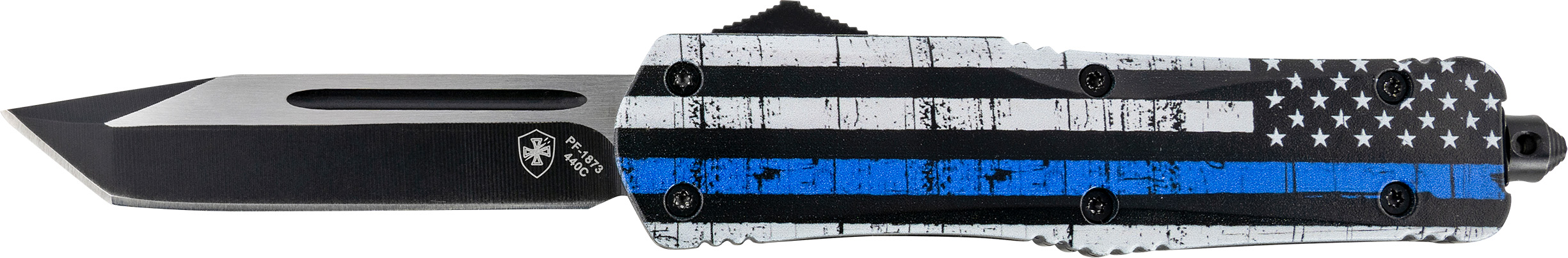 Templar LBTB231 Back The Blue Gen II 3.5" OTF Tanto Black Blade Knife