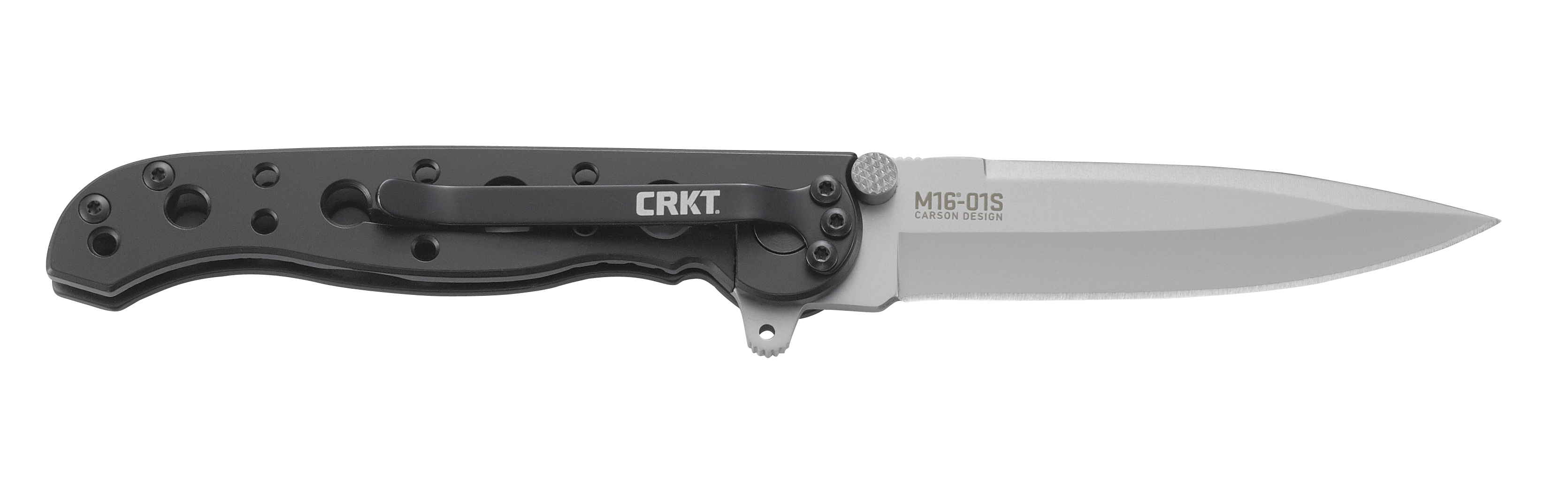 CRKT M16-01S Folding Knife 3.06" Spear Point 8Cr14MoV SS Blade Black Oxide Stainless Steel Handle