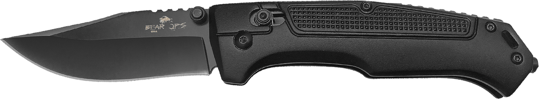 BEAR & SON MC-550-AlBK-B 4.5" Black Aluminum Lockback Knife Clip Point - Bear Archery