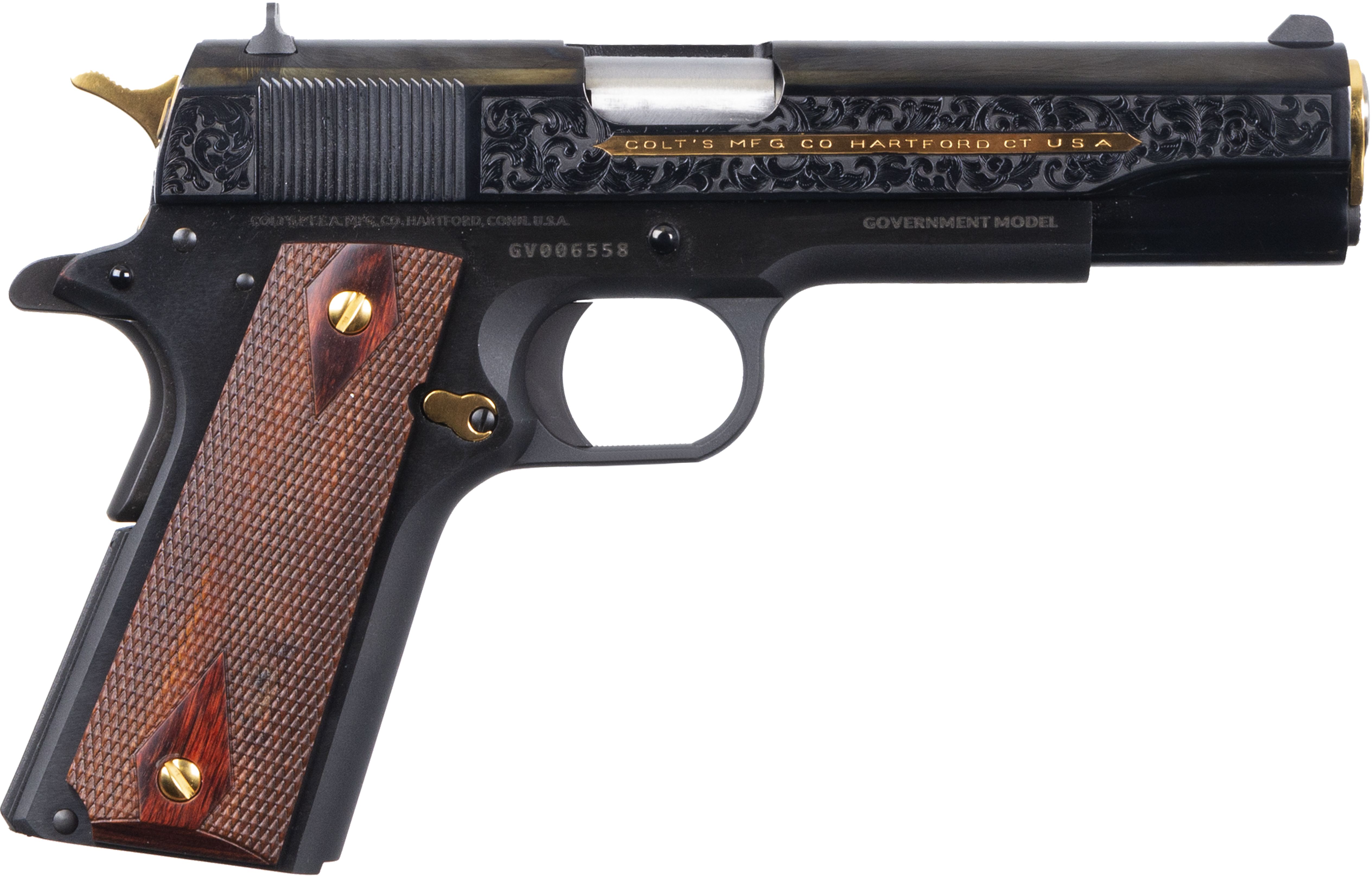 Colt O1911C-38DHM Pistol Semi-Auto 38 SUPER AUTO +P 9+1 Blue Wood Grips