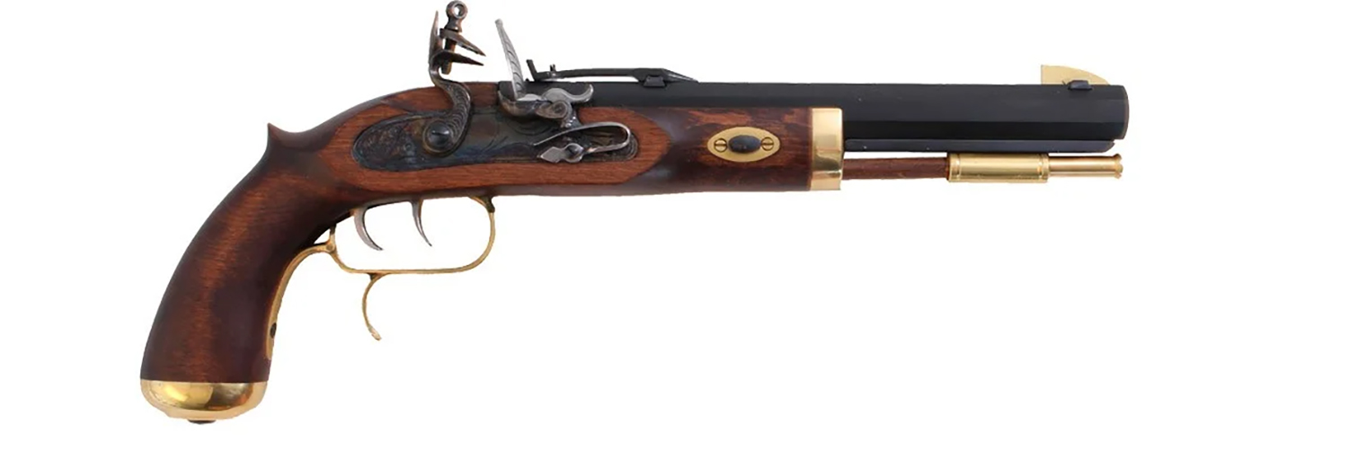 Traditions P1090 Trapper SAO 50 Cal Flintlock 9.75" Blued Frame & Barrel Hardwood