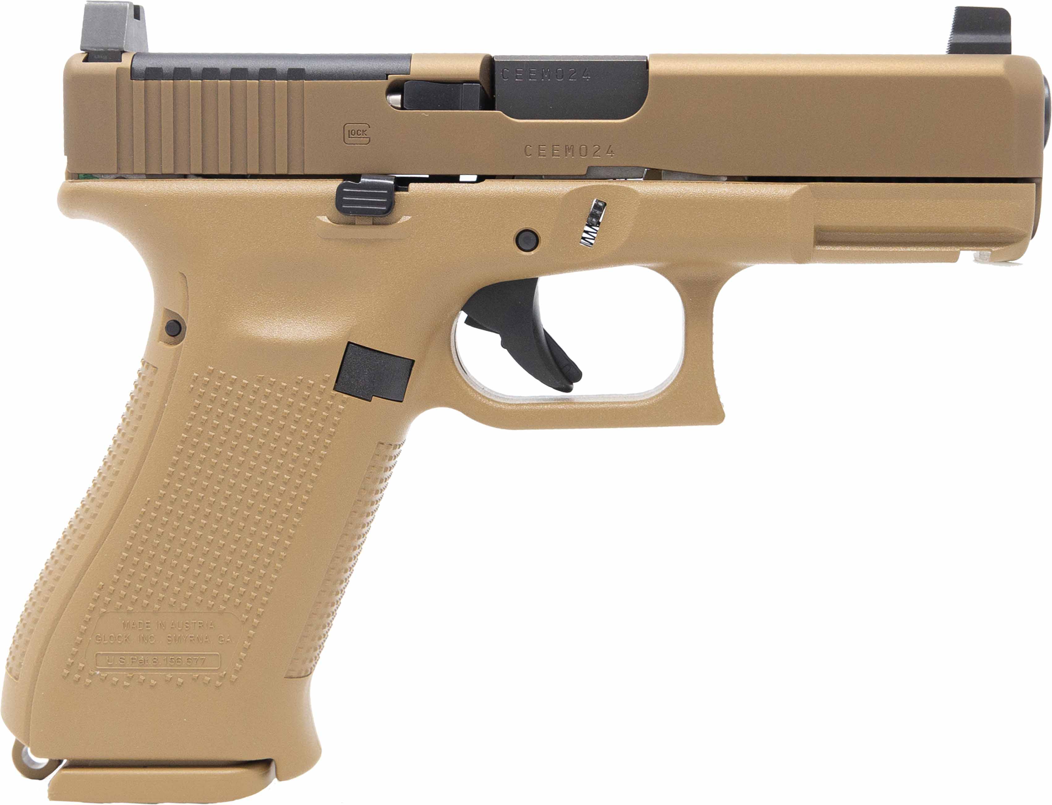 Glock PX1950S01MOS 19X 9mm Pistol 10+1 Ameriglo Suppressor Coyote 4.52"