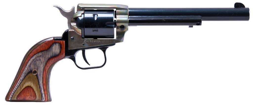Heritage Rough Rider Jonny Boy Revolver - .22 LR, 6.5" Steel Blued Barrel, 6rd Capacity, Camo Laminate Grips, Aluminum Alloy Frame, RR22CH6 - Heritage - 22 LR
