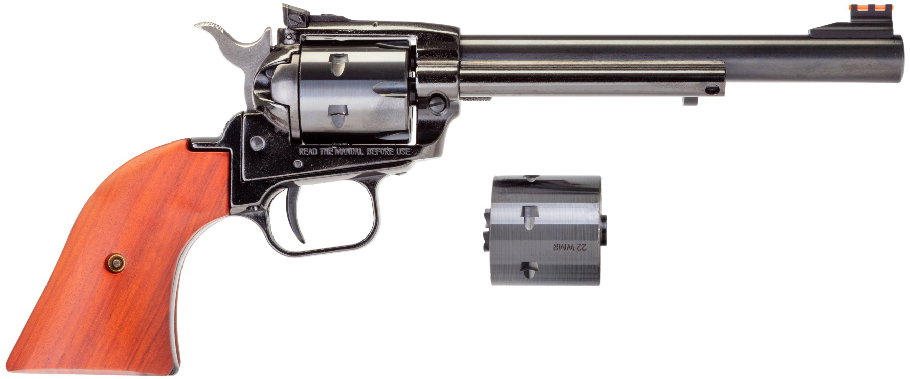Heritage Manufacturing Rough Rider 6.5" .22lr/.22 Mag Blue Revolver, Small Bore, RR22MB6AS, Cocobolo Grip, Adjustable Sights - Heritage - 22 LR | 22 Magnum