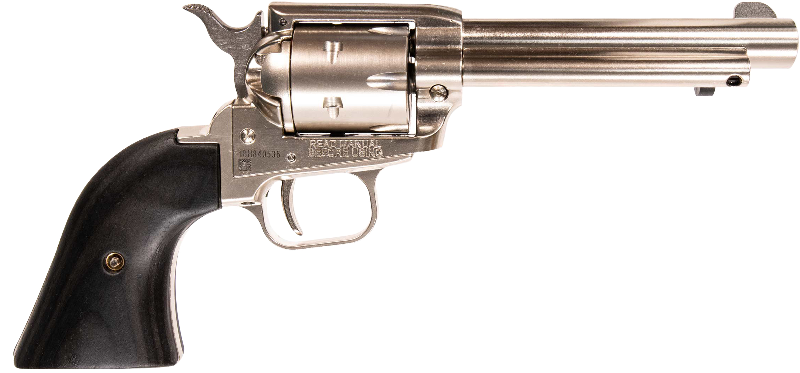 Heritage RR22NI4BW .22LR Revolver 4.75" 6rd Black Laminate Nickel Finish