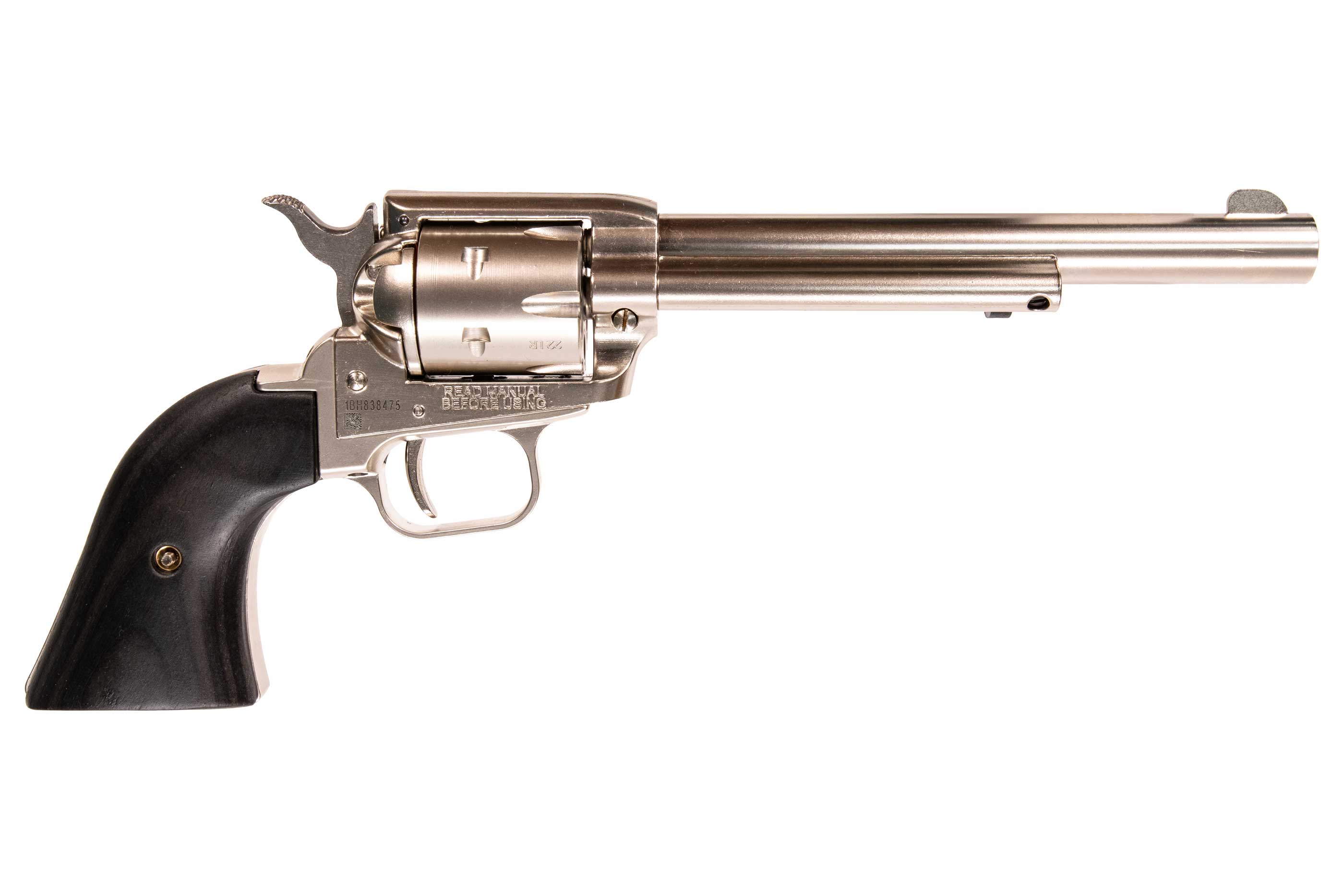 Heritage RR22NI6BW Revolver, .22LR Caliber, 6.5" Barrel, 6 Rounds, Black Laminate Grip, Blued Finish - Heritage - SAO