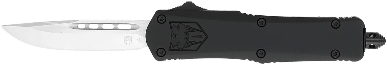 CobraTec SBFS-3DNS Small OTF Knife 2.75" D2 Steel Drop Blade Black