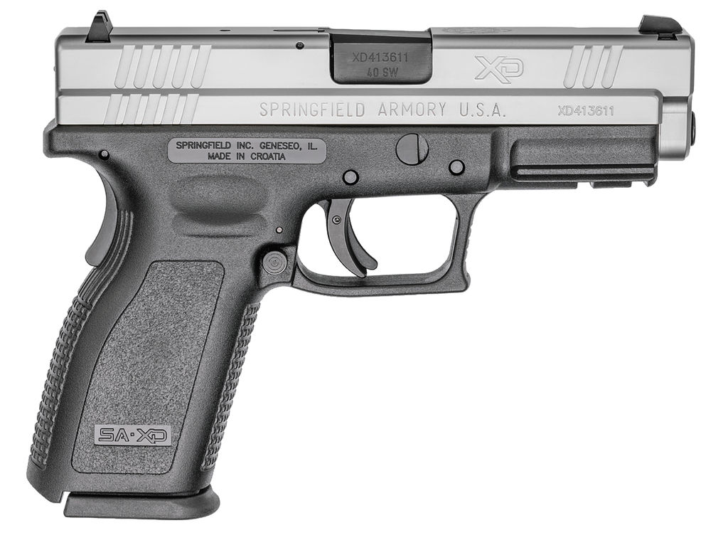 Springfield Armory XD9302 XD Service Pistol, .40 S&W, 4" Melonite Barrel, Black Polymer Frame, Stainless Steel Slide, 10+1 Capacity, Fixed Sights