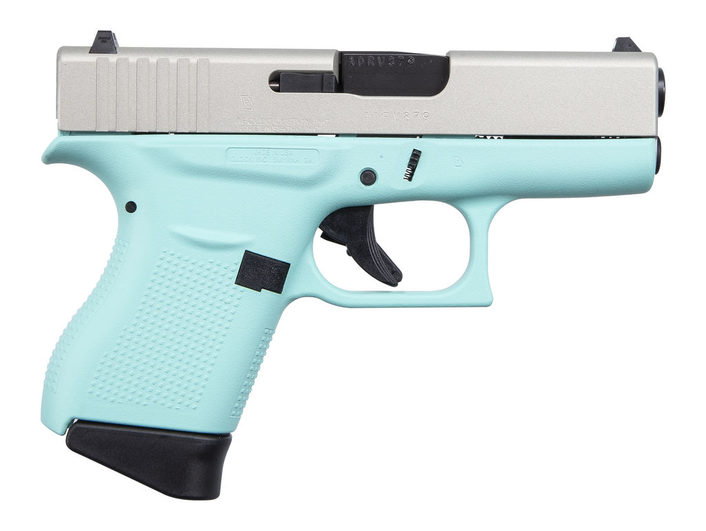 Glock ACG-00815 43 9mm 6+1 Cerakote Satin Aluminum/Robins Egg Blue