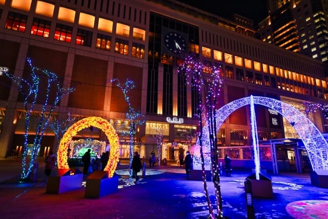 Beautiful Objects Displayed in Front of JR Sapporo Station