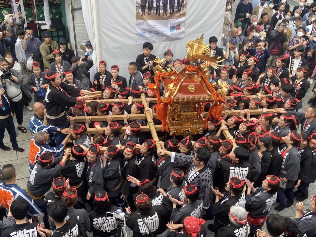 The Original "Women's Mikoshi" Showcasing Female Strength