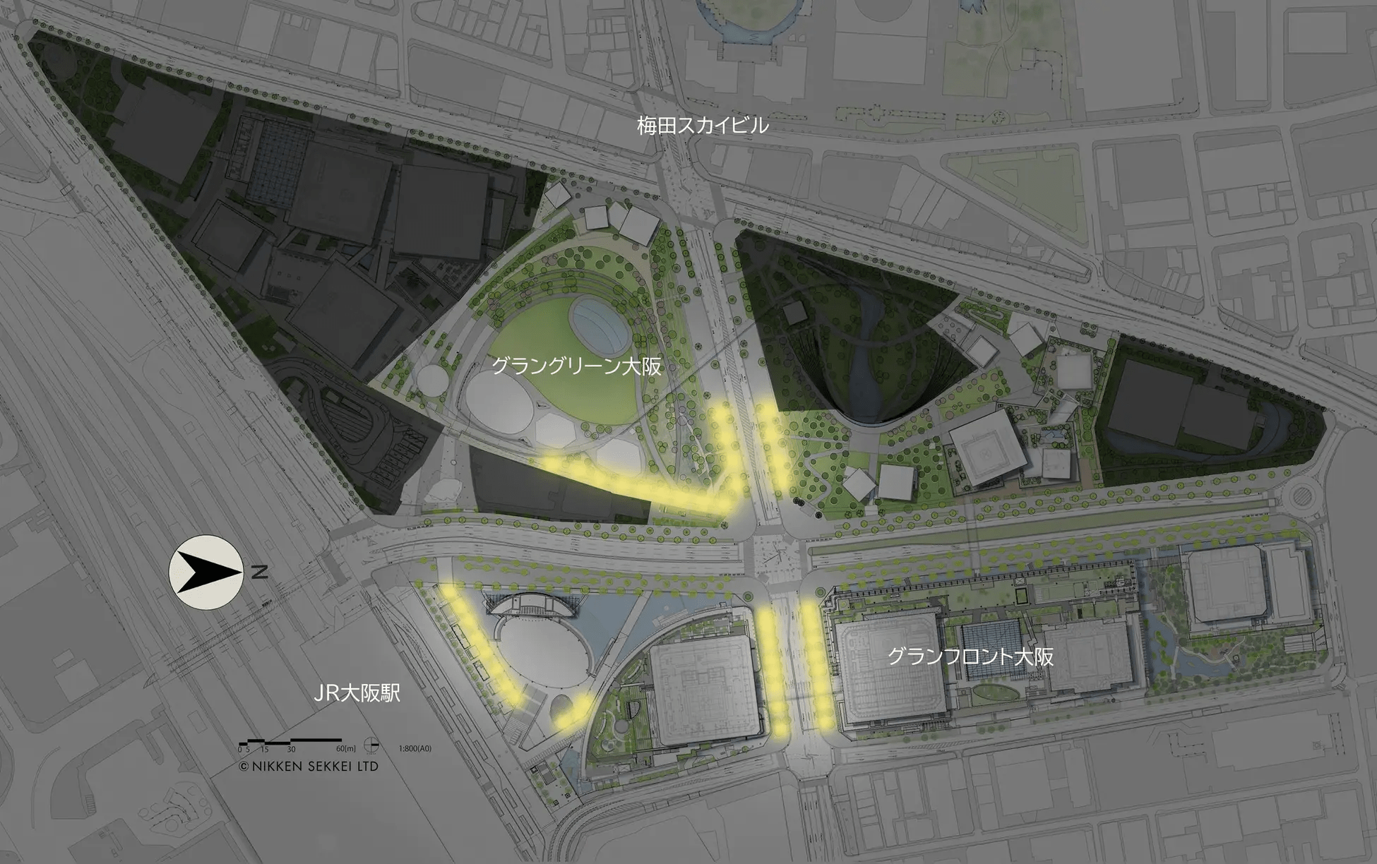 Grand Front Osaka: Champagne Gold Illumination in UMEKITA