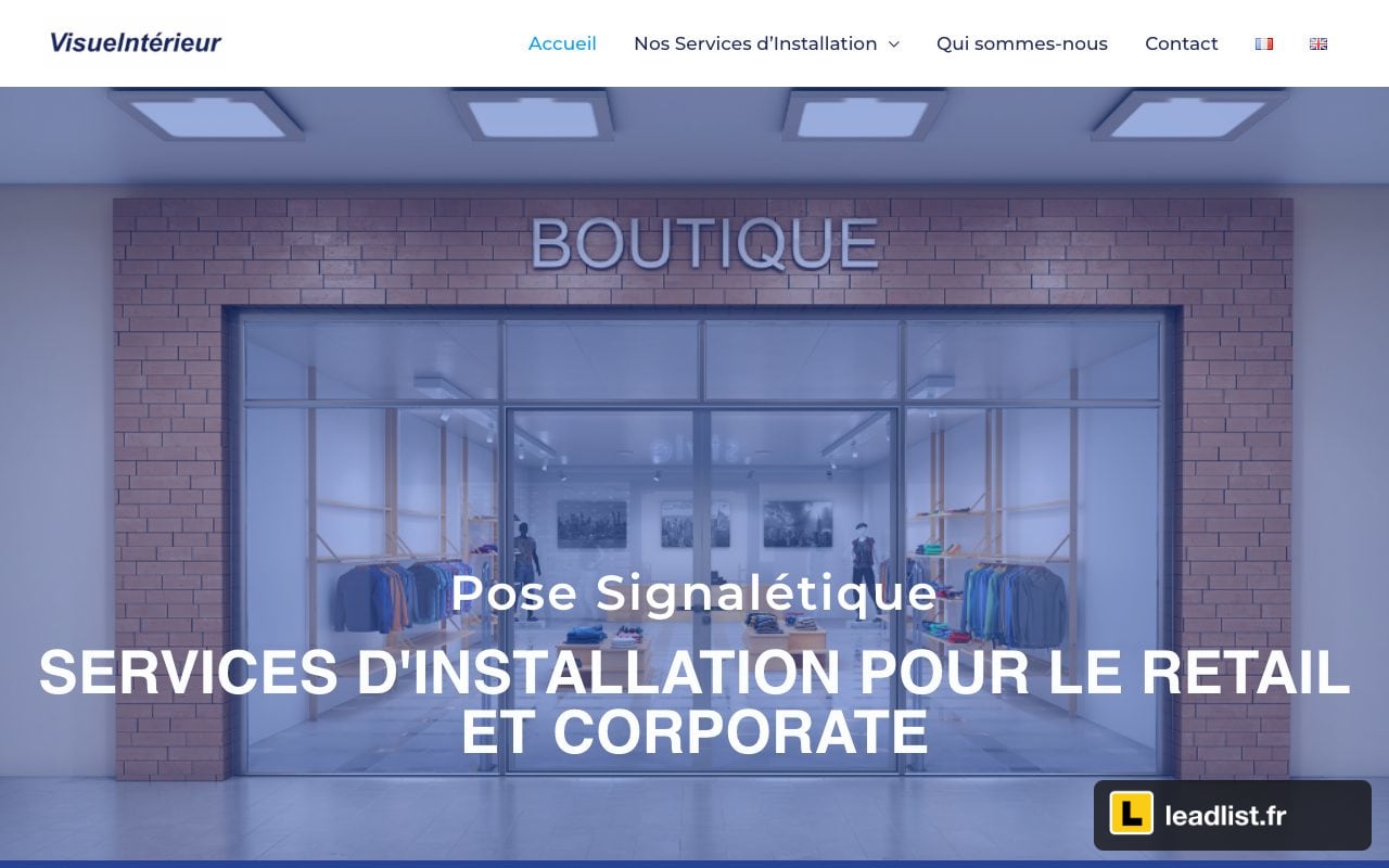 Page d'accueil du site de Visuel Intérieur