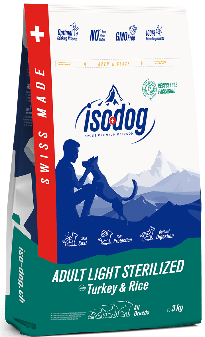 Iso-dog ADULT LIGHT -STERILISED Turkey & Rice 
