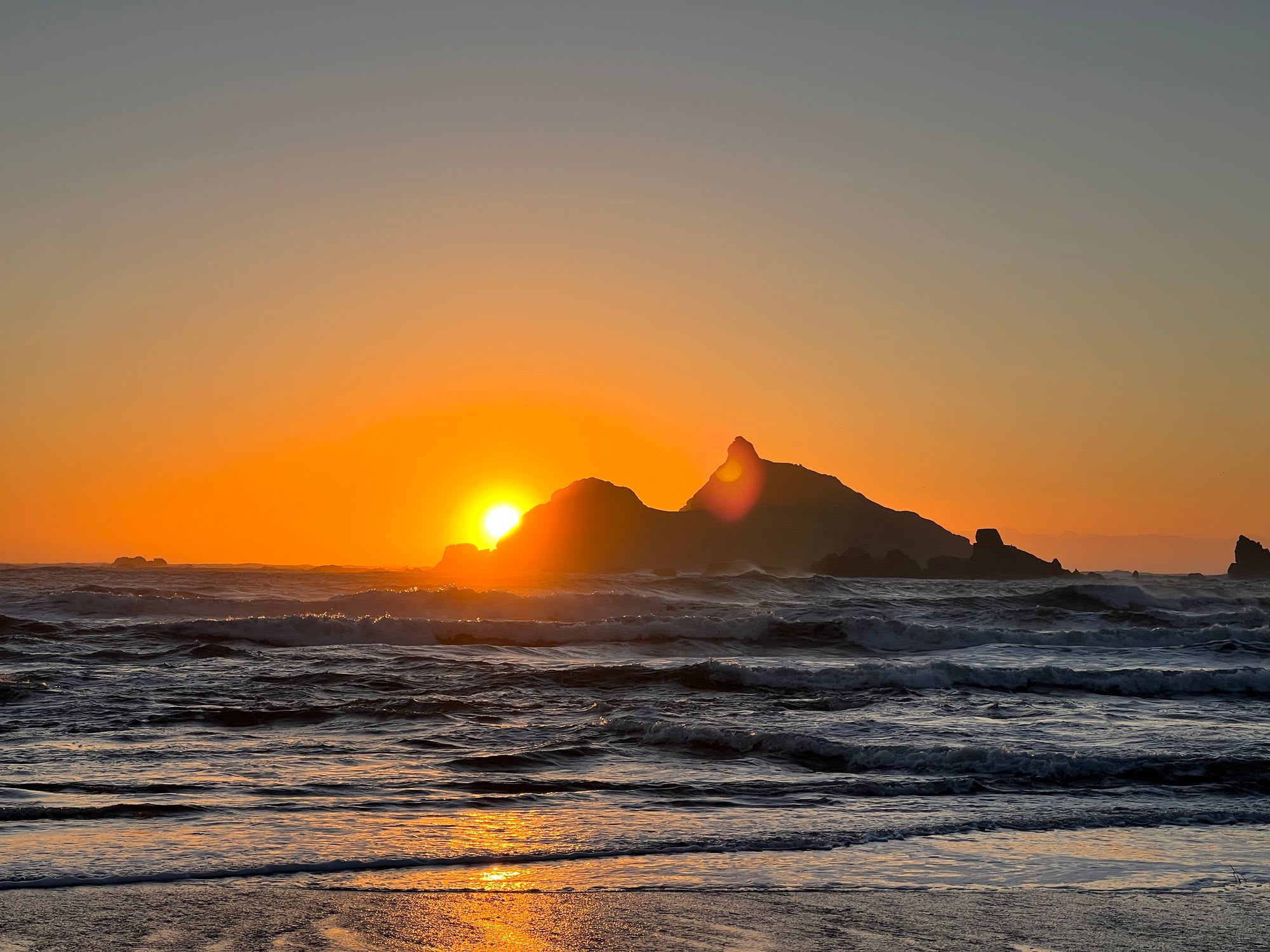 Image of the ocean at sunset