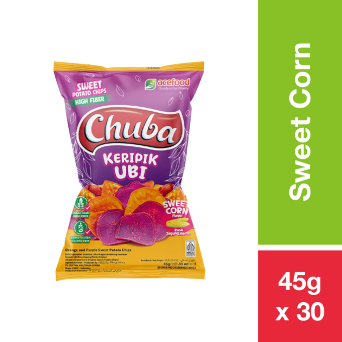 CHUBA SWEET POTATO CHIPS 45G SWEET CORN