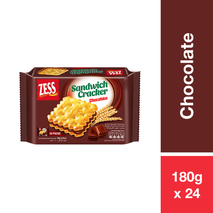 ZESS SANDWICH CRACKER CHOCOLATE 180G