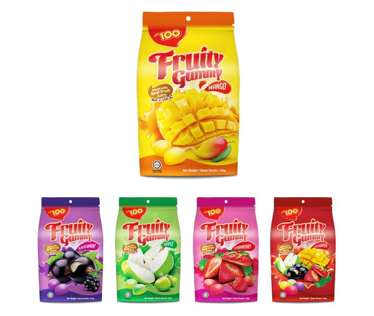 LOT 100 FRUITY GUMMY 130G BLACKCURRANT