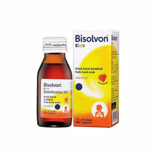 Bisolvon Kids Strawberry Sirup 60 ml Manfaat, Kandungan, Dosis, dan