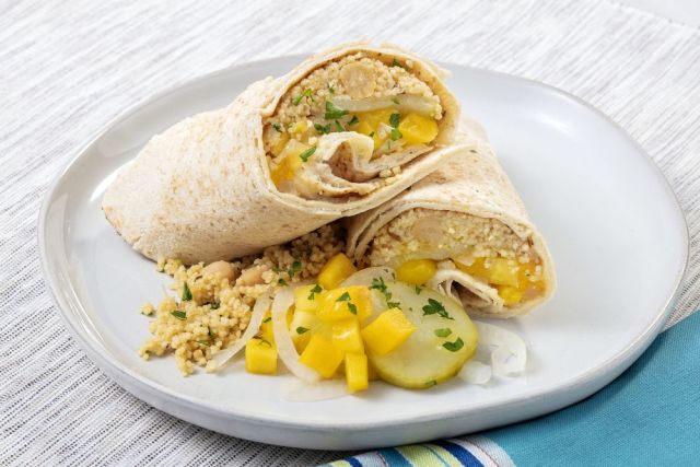 Mango Couscous and Chickpea Wrap