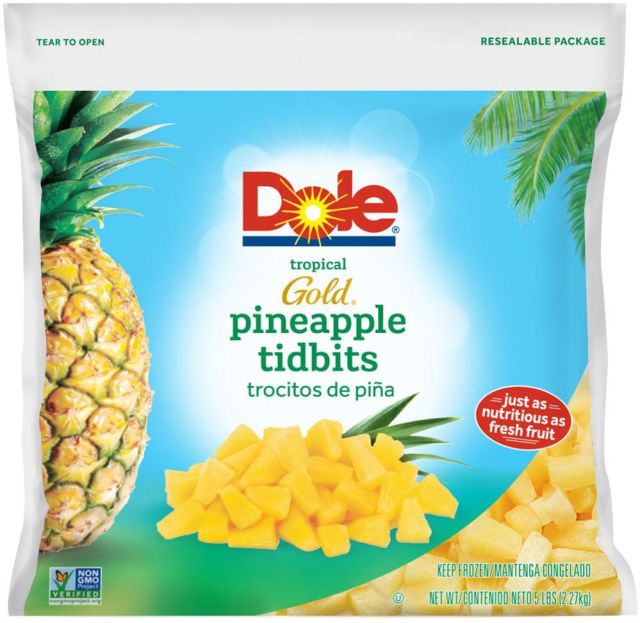 DOLE Tropical Gold Pineapple Tidbits IQF 2/5# 