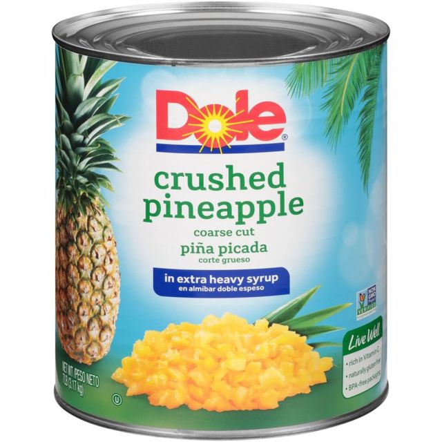 DOLE Coarse Cut Crushed Pineapple In Extra Heavy Syrup 6/10 (112 oz.) 