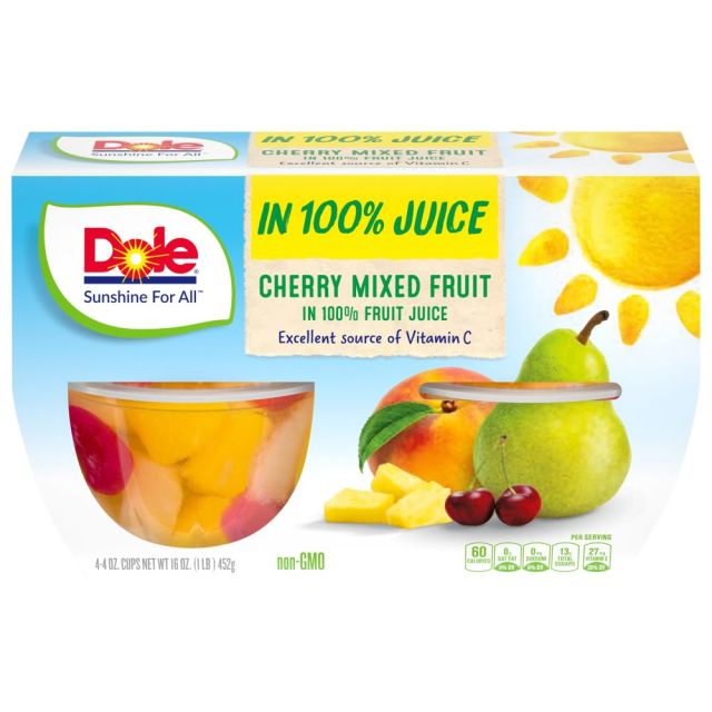 DOLE Cherry Mixed Fruit in Juice 6/4pk/4oz 